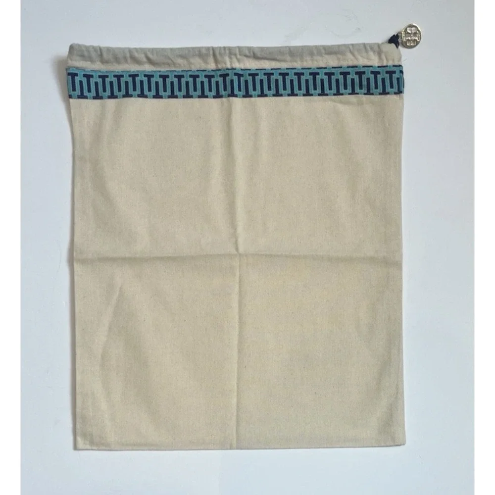 Tory Burch Logo Charm Drawstring‎ Canvas Muslin Dust Bag Shoe Belt 12